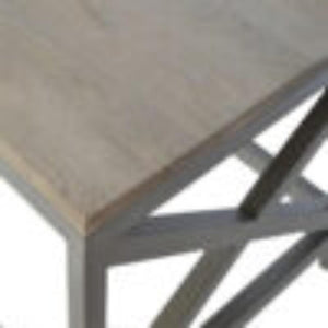 Industrial Cross Metal Coffee Table | Oatmeal Finish | Rustic-Industrial Design