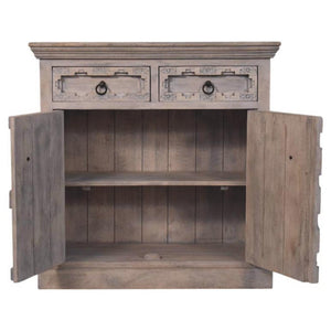 Jaipur Lattice Sideboard | Solid Mango Wood | Acid Wash Finish | 2 Drawer 2 Door Storage Cabinet