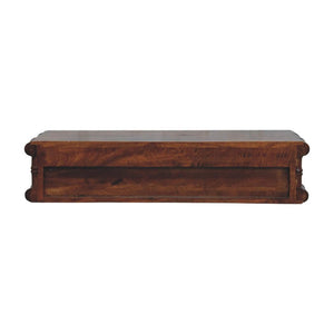 Kora Two Drawer Console Table | Solid Mango Wood | Bamboo-Inspired Detail | Chestnut Finish