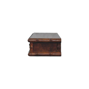 Kora Two Drawer Console Table | Solid Mango Wood | Bamboo-Inspired Detail | Chestnut Finish