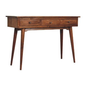 Large 3 Drawer Console Table | Chestnut Finish | Hallway Storage