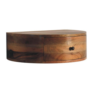 Large Rounded Wall-Mounted Bedside Table | Floating Space-Saving Design