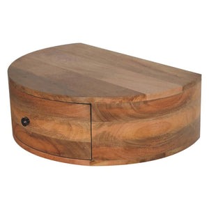 Large Rounded Wall-Mounted Bedside Table | Floating Space-Saving Design