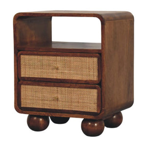 Larissa Chestnut Nightstand | 2 Drawer Bedside Table | Warm Timber Bedroom Storage