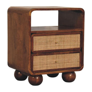 Larissa Chestnut Nightstand | 2 Drawer Bedside Table | Warm Timber Bedroom Storage