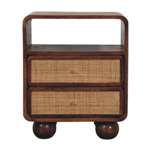 Larissa Chestnut Nightstand | 2 Drawer Bedside Table | Warm Timber Bedroom Storage