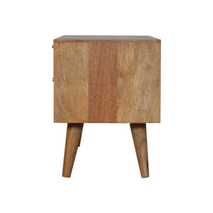 Larissa Media Unit | Solid Mango Wood | Natural Finish | Mid-Century TV Console