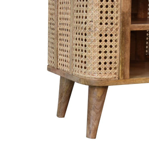 Larissa Open Bedside Table | Solid Mango Wood | Oak Finish | 2 Mini Drawers
