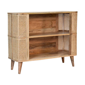 Larissa Open Display Cabinet | Solid Mango Wood | Oak Finish | 2 Shelves