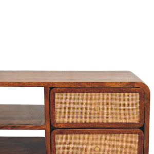 Larissa TV Unit | Solid Mango Wood | Chestnut Finish | 4 Drawers