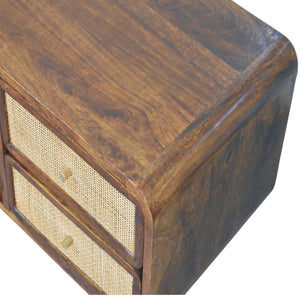 Larissa TV Unit | Solid Mango Wood | Chestnut Finish | 4 Drawers