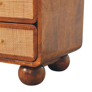 Larissa TV Unit | Solid Mango Wood | Chestnut Finish | 4 Drawers