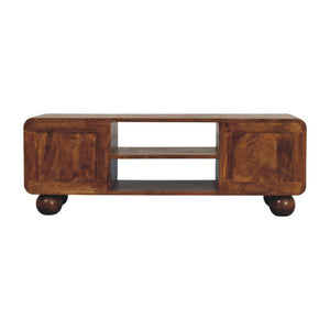 Larissa TV Unit | Solid Mango Wood | Chestnut Finish | 4 Drawers