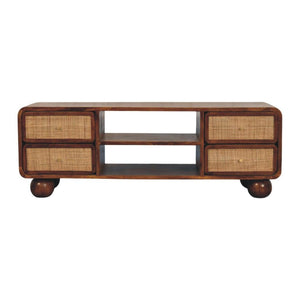 Larissa TV Unit | Solid Mango Wood | Chestnut Finish | 4 Drawers