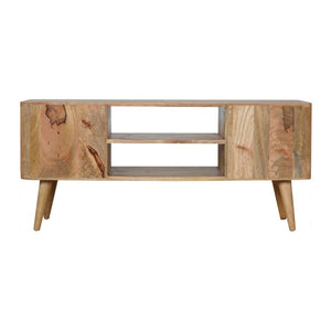 Leaf Resin Entertainment Unit | Solid Mango Wood | Botanical Resin Detail | TV Storage