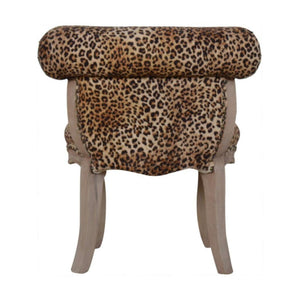 Leopard Print Studded Accent Chair | Upholstered Statement Seating | Living Room Furniture