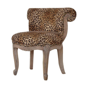 Leopard Print Studded Accent Chair | Upholstered Statement Seating | Living Room Furniture