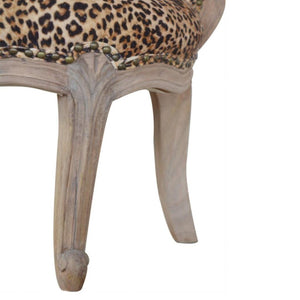 Leopard Print Studded Accent Chair | Upholstered Statement Seating | Living Room Furniture