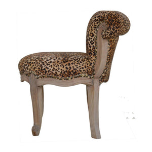 Leopard Print Studded Accent Chair | Upholstered Statement Seating | Living Room Furniture