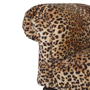 Leopard Print Velvet Bench | Upholstered Accent Seat | Bedroom & Hallway Furniture