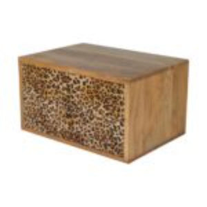 Leopard Print Wall-Mounted Bedside Table | Solid Mango Wood | Statement Storage