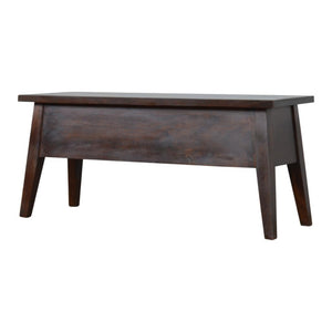 Lift-Up Storage Bench | Solid Mango Wood | Chestnut Finish | Hallway & Bedroom
