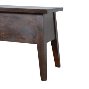 Lift-Up Storage Bench | Solid Mango Wood | Chestnut Finish | Hallway & Bedroom