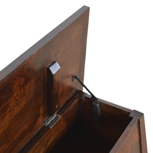 Lift-Up Storage Bench | Solid Mango Wood | Chestnut Finish | Hallway & Bedroom