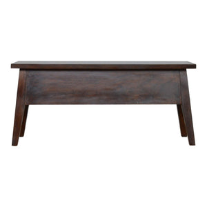 Lift-Up Storage Bench | Solid Mango Wood | Chestnut Finish | Hallway & Bedroom