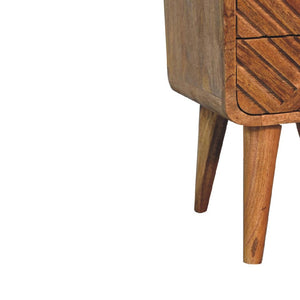 Lille Mini Curved Bedside Table | Compact Bedroom Storage