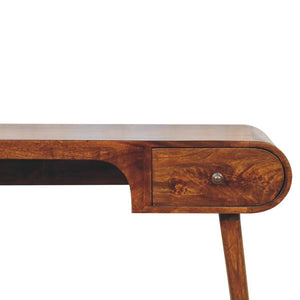 London Arch Writing Desk | Chestnut Finish | Curved Workspace Design