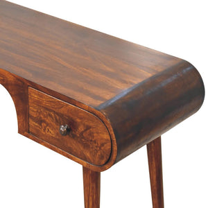 London Arch Writing Desk | Chestnut Finish | Curved Workspace Design