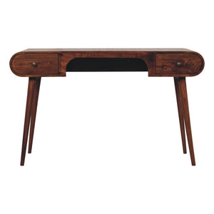 London Arch Writing Desk | Chestnut Finish | Curved Workspace Design