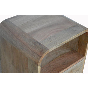 London Bedside Table | Rounded Solid Mango Wood Design | Bedroom Storage Furniture