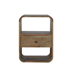 London Bedside Table | Rounded Solid Mango Wood Design | Bedroom Storage Furniture