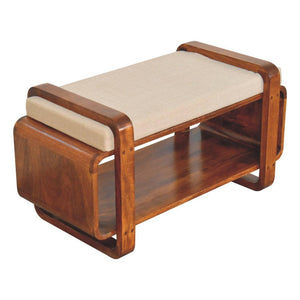 Loop Bench | Solid Mango Wood | Chestnut Finish