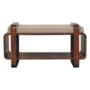 Loop Bench | Solid Mango Wood | Chestnut Finish
