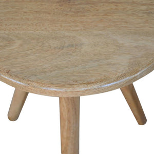 Lulu Tripod Side Table | Solid Mango Wood | Oak Finish | Round Accent Stool