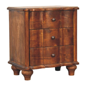 Lume Panel Bedside Table | Textured Timber Nightstand