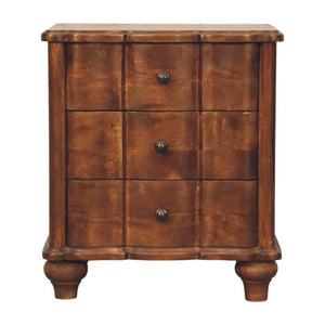 Lume Panel Bedside Table | Textured Timber Nightstand