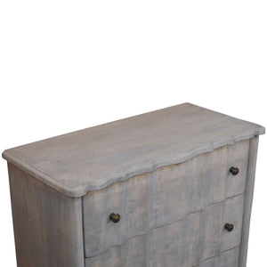 Lume Washed Chest of Drawers | Solid Mango Wood | Acid Wash Finish | 3 Drawer Storage Dresser