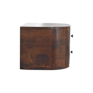 Lunar 2 Drawer Floating Bedside | Solid Mango Wood | Natural Wood Finish | Wall-Mounted Design