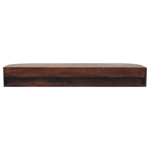 Lunar Wall-Mounted Console | Solid Mango Wood | Chestnut Finish | 2 Drawers