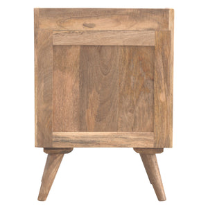 Solid Mango Wood Bedside Table | 3 Drawers | Gallery Back