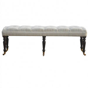 Mango Wood Hallway Bench | Castor Base | Practical Entryway Seating