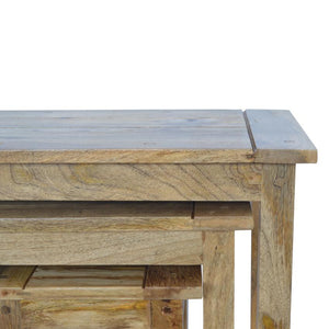 Solid Mango Wood Nesting Tables | Set of 3 | Farmhouse Style