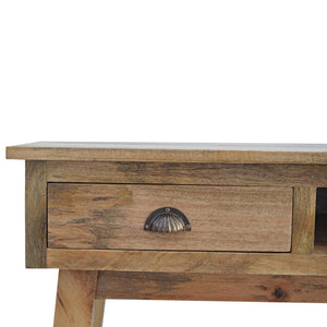 Mango Wood Writing Desk | Twin Drawers | Shell Pull Handles