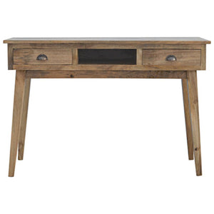 Mango Wood Writing Desk | Twin Drawers | Shell Pull Handles