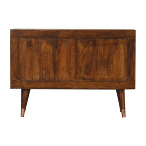 Manila Copper Sideboard | Solid Mango Wood | Chestnut & Copper Finish | 1 Door & 3 Drawers