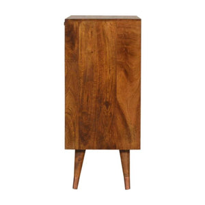 Manila Copper Storage Cabinet | Solid Mango Wood | Chestnut & Copper Finish | 2 Doors